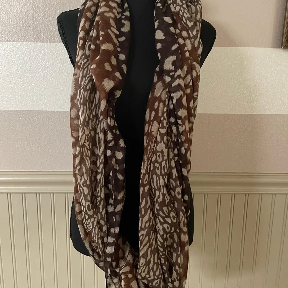Leopard Print Brown Scarf